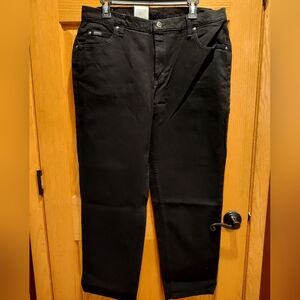 NWT Women's Lee Riders Black Jeans, 14P, Relaxed Fit, Stretch, Tapered Leg